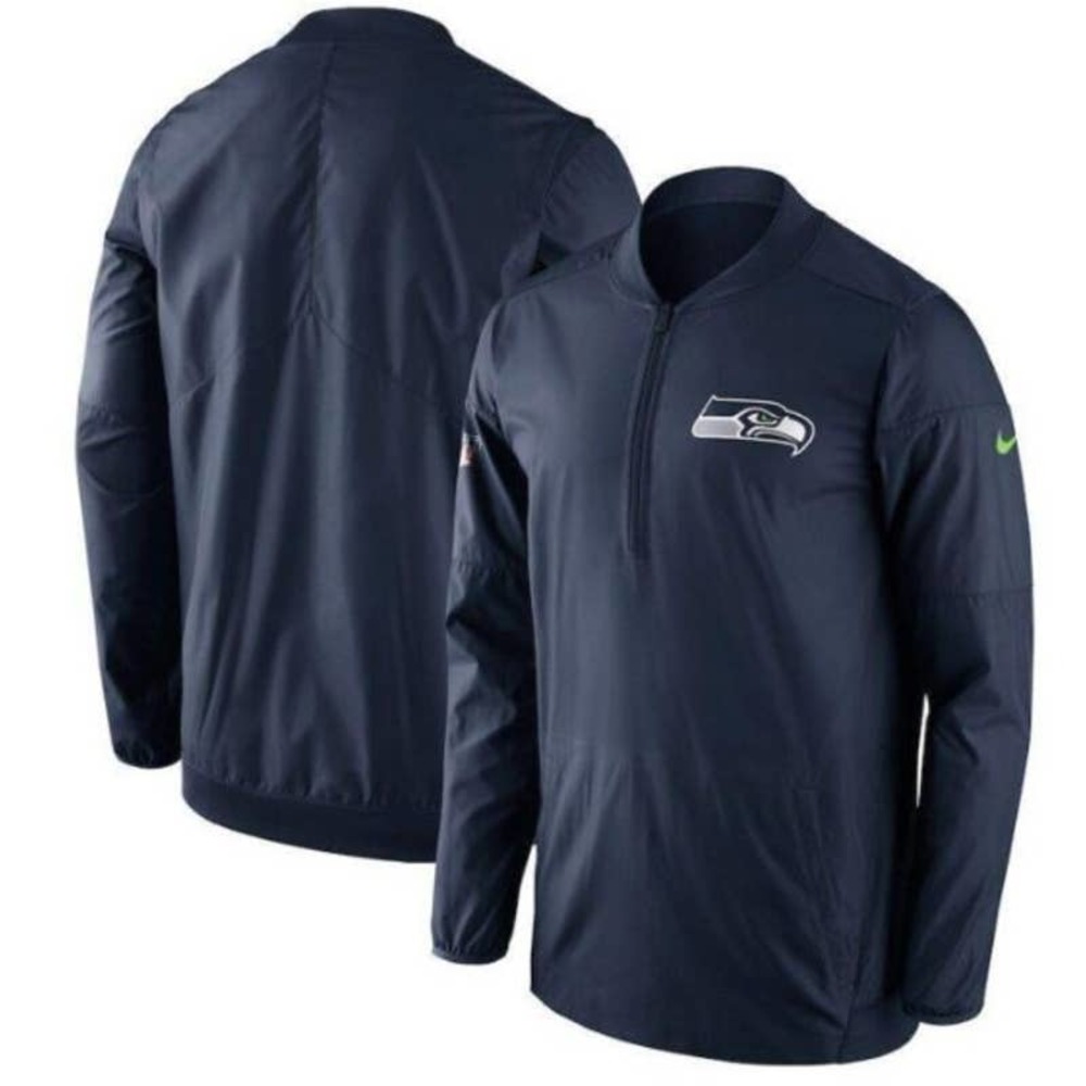 Nike Seahawks Half-zip Lockdown Pullover Men's Jacket Medium Mint Cond.